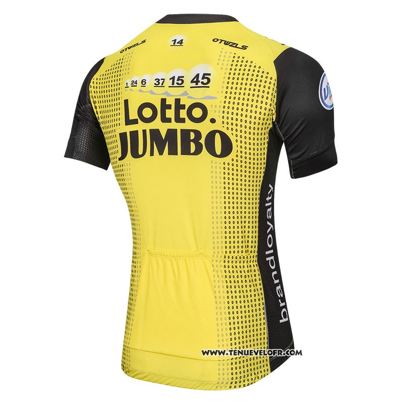 2018 Maillot Ciclismo Lotto NL Jumbo Jaune Manches Courtes et Cuissard